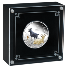 Rok Kozy 2027 1 oz proof, kolorovaná - stříbrná mince