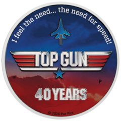 TOP GUN 40. výročí 1 oz proof, kolorovaná 2026 - stříbrná mince