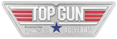 TOP GUN 40. výročí 1 oz kolorovaná, tvarovaná 2026 - stříbrná mince