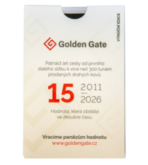 Zlatý slitek 1 g Golden Gate 15 let