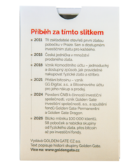 Zlatý slitek 1 g Golden Gate 15 let