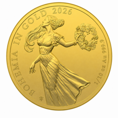 Bohemia in Gold 1/10 oz BU 2026 - zlatá mince